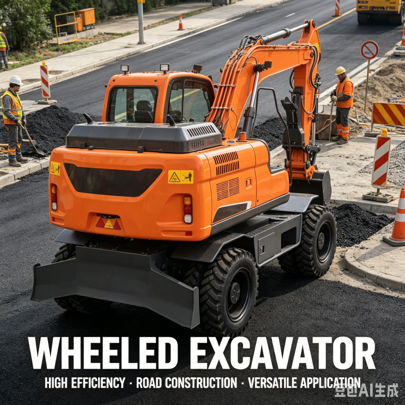 Heavy Equipment Construction - Durable Wheel Mounted Excavator 30 Ton