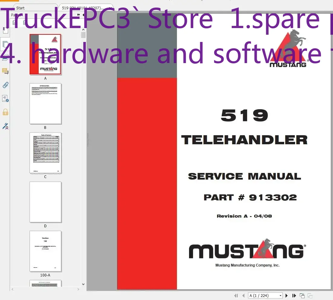 Heavy Equipment Pdf - TruckEPC3 Mustang Machinery Heavy Equipment 4.14