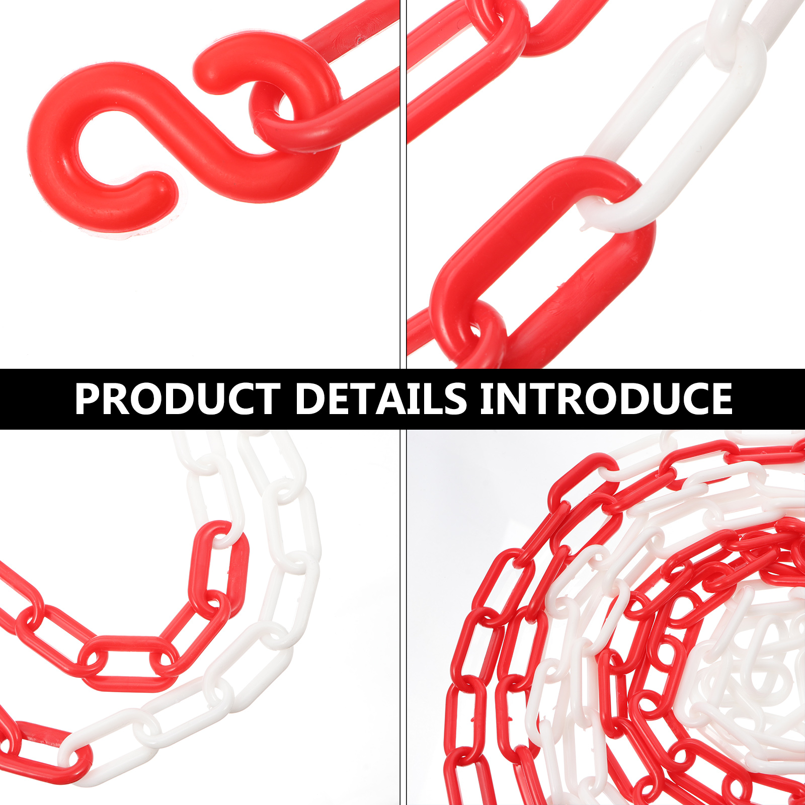 Road Traffic Cone - 5M Plastic Safety Chain Road Cone