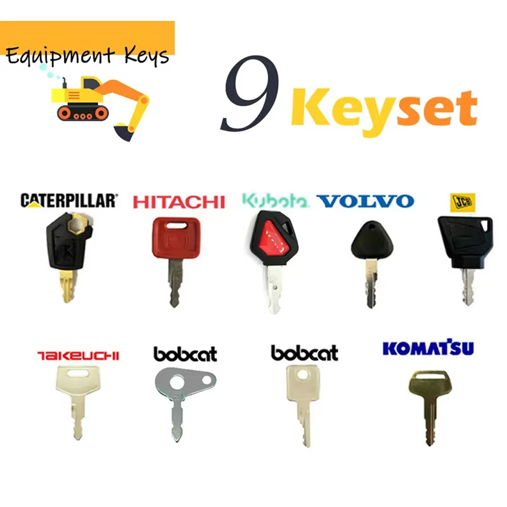 9PCS Master Plant Key Set Exca - Heavy Equipment Key Ring recension och pris