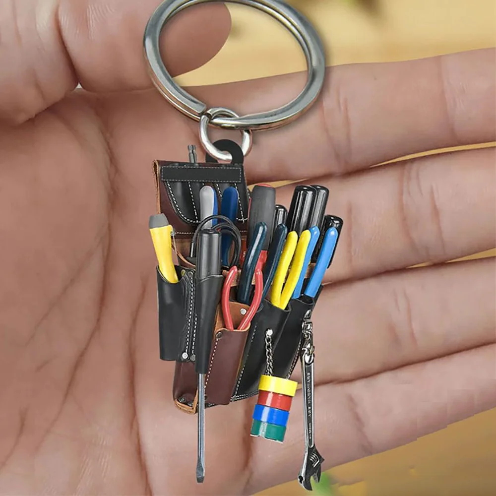50PCS Acrylic Keychain Unique  - Heavy Equipment Key Ring recension och pris