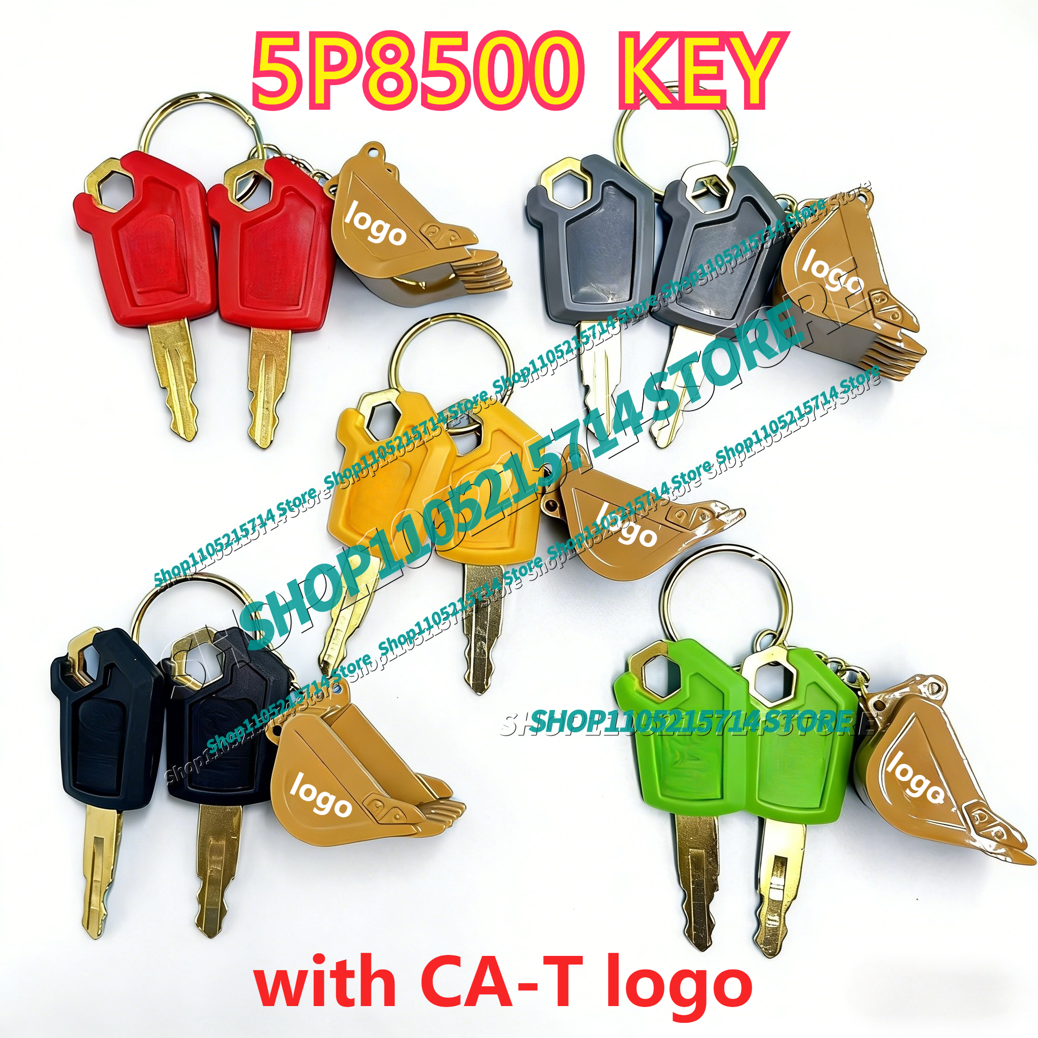 2pcs 5P8500 Key for Excavator  - Heavy Equipment Key Ring recension och pris