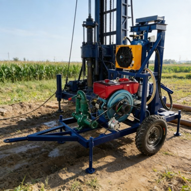 120m Max Depth Tire-Type Small - Heavy Equipment Drilling Rig recension och pris