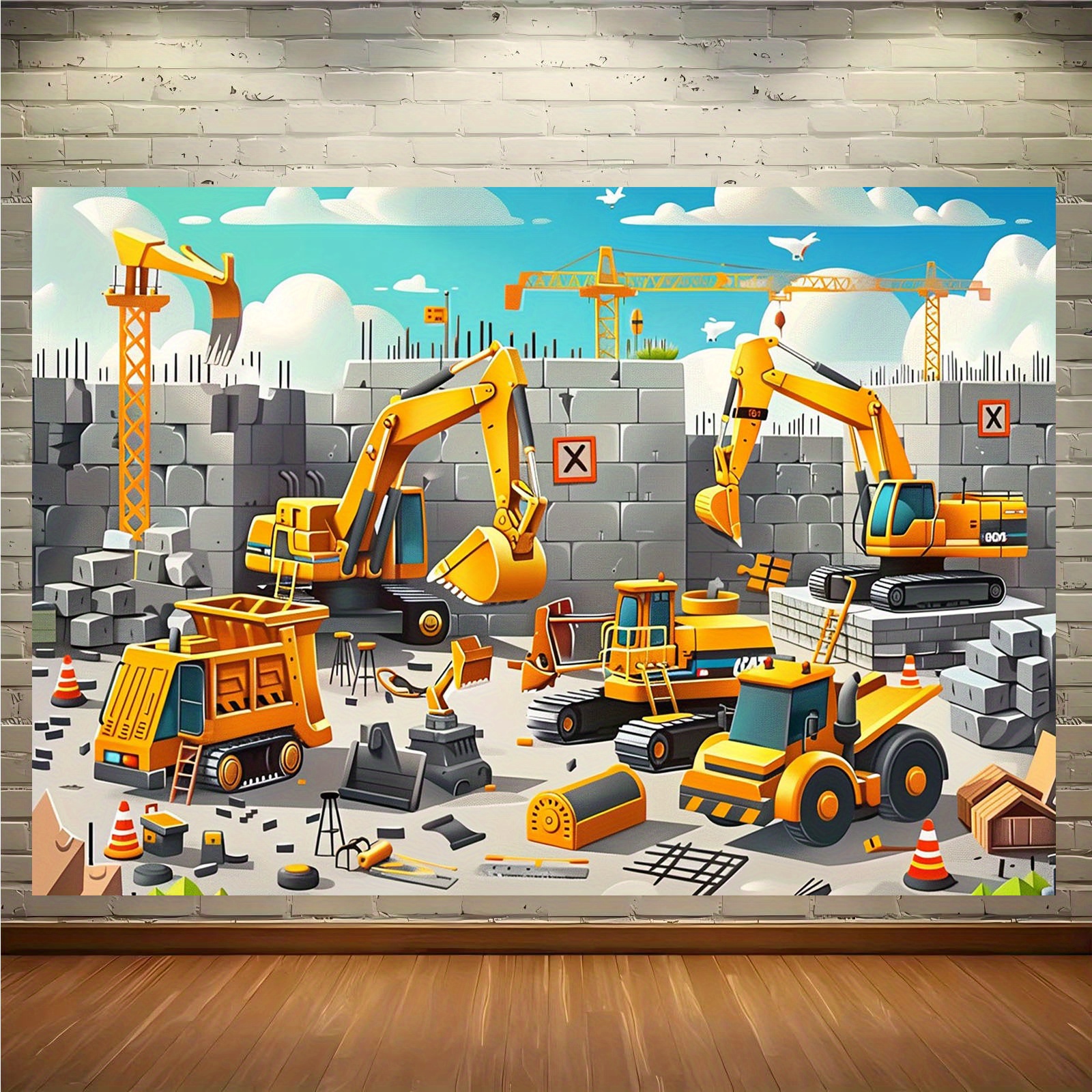 1pc Vivid construction site pa - Heavy Equipment Construction recension och pris