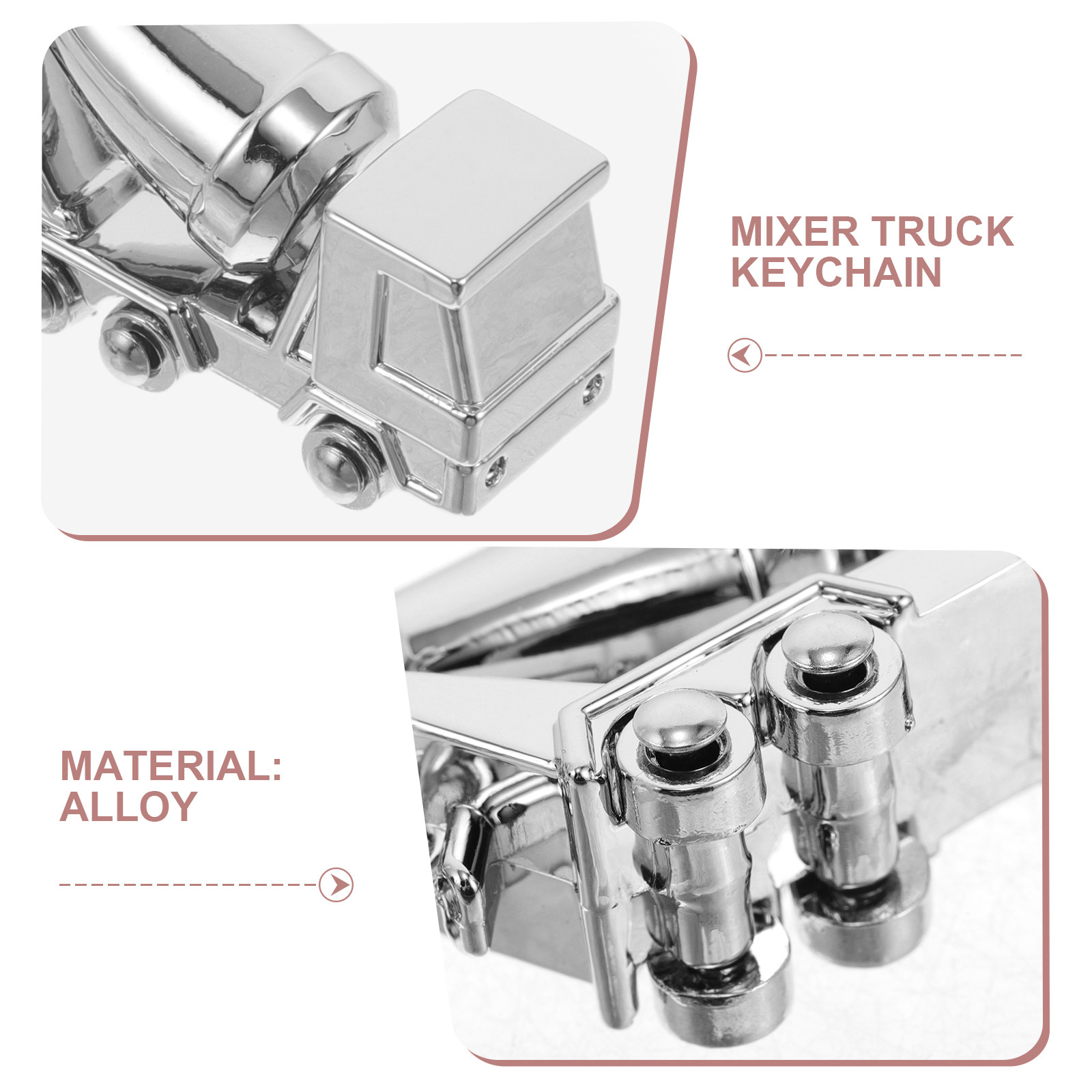 Alloy Mixer Truck Keychain 3D  - Heavy Equipment Key Ring recension och pris