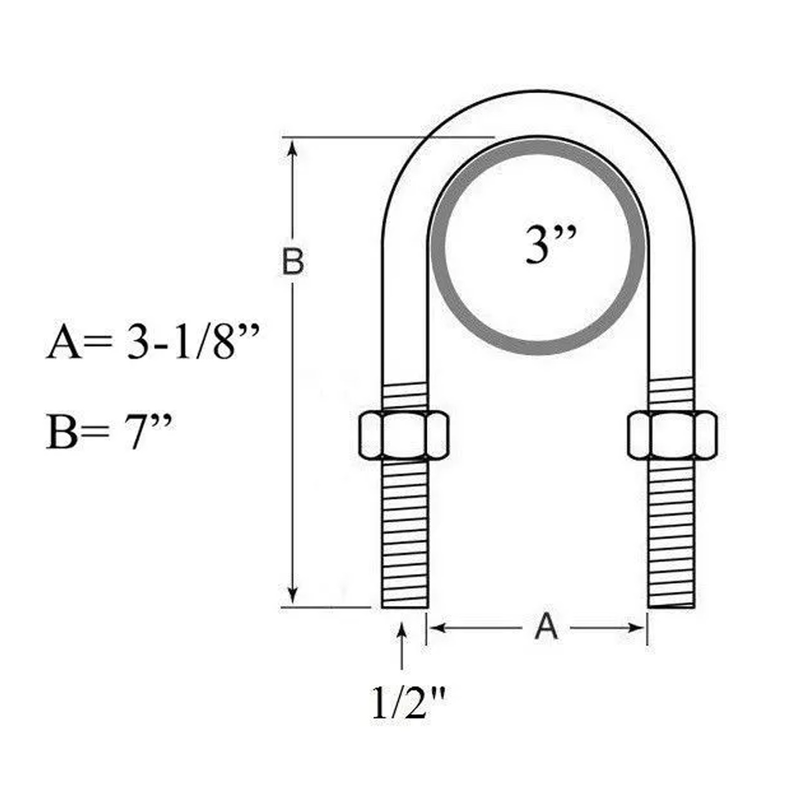 3 Inch 5200 to 7000lb U Bolt K - Heavy Equipment Hauling recension och pris